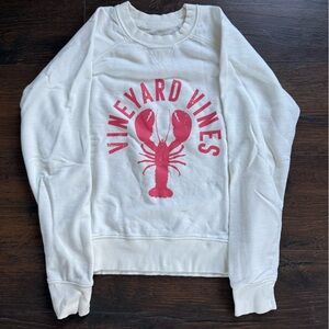 Vineyard Vines Cream and Pink Lobster Hoodie